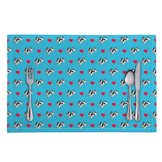 Love French Bulldog Pattern Print Placemat