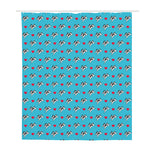 Love French Bulldog Pattern Print Polyester Shower Curtain