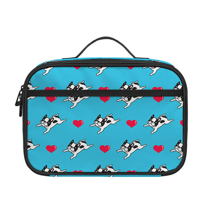Love French Bulldog Pattern Print Portable Lunch Bag