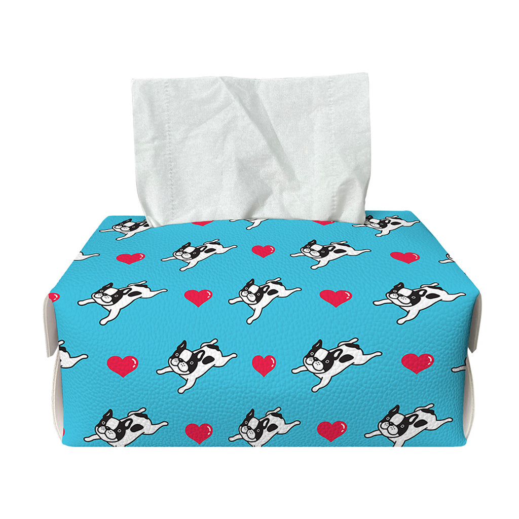 Love French Bulldog Pattern Print Rectangle Tissue Box Cover
