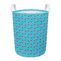 Love French Bulldog Pattern Print Round Laundry Basket