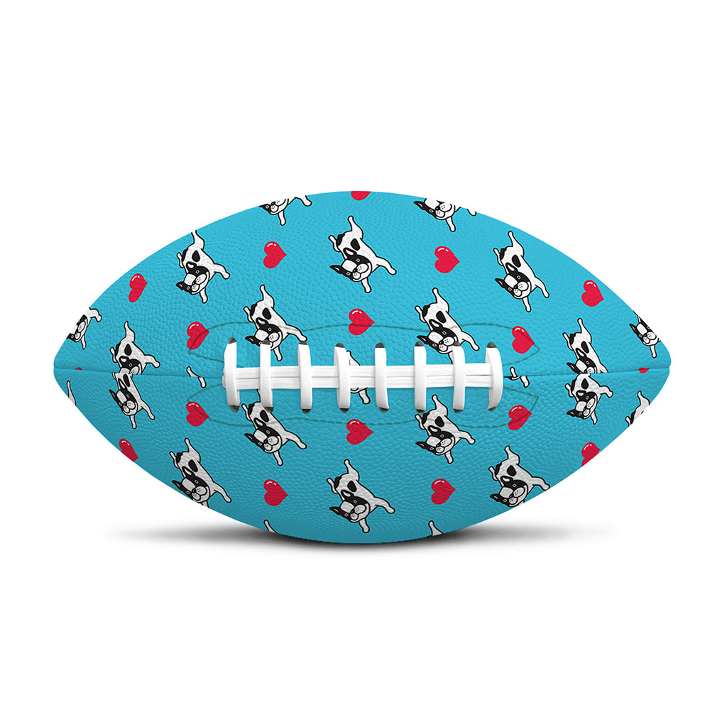 Love French Bulldog Pattern Print Rugby Ball