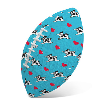 Love French Bulldog Pattern Print Rugby Ball