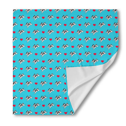 Love French Bulldog Pattern Print Silk Bandana