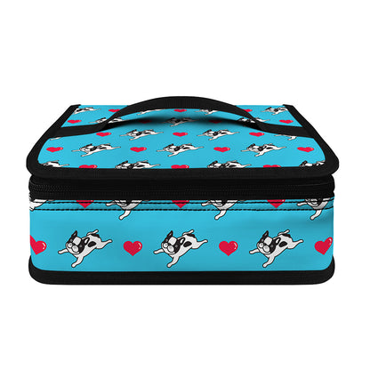 Love French Bulldog Pattern Print Small Lunch Bag