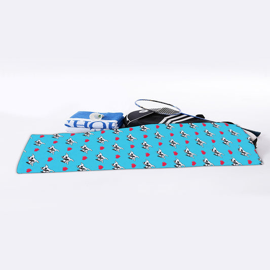 Love French Bulldog Pattern Print Sports Towel