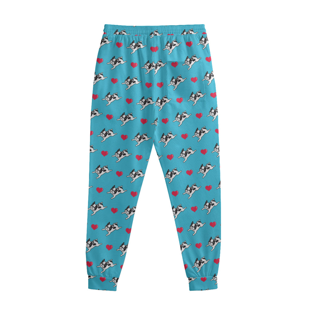 Love French Bulldog Pattern Print Sweatpants