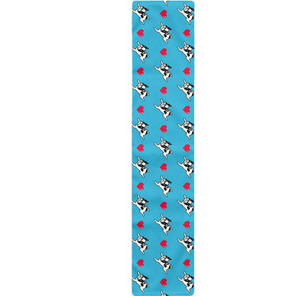 Love French Bulldog Pattern Print Table Runner