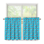 Love French Bulldog Pattern Print Tier Curtains