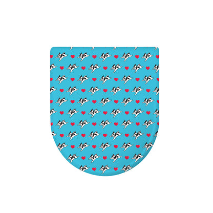 Love French Bulldog Pattern Print Toilet Lid Cover