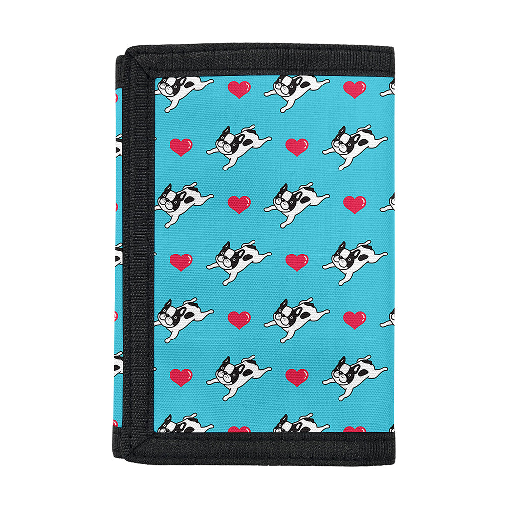 Love French Bulldog Pattern Print Trifold Wallet