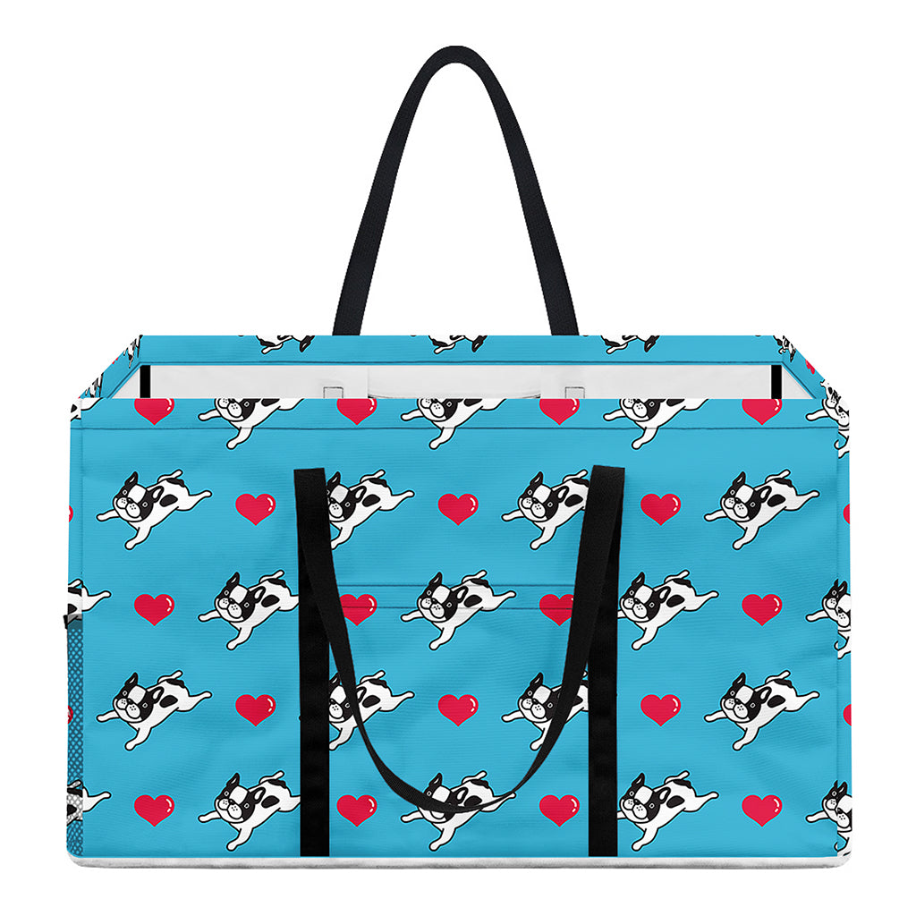 Love French Bulldog Pattern Print Utility Tote Bag