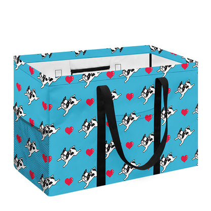 Love French Bulldog Pattern Print Utility Tote Bag