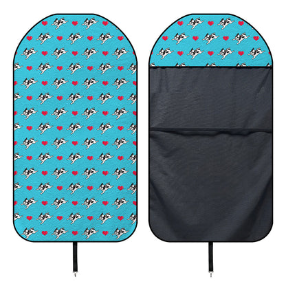 Love French Bulldog Pattern Print Waterproof Car Seat Cover