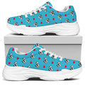 Love French Bulldog Pattern Print White Chunky Shoes