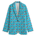 Love French Bulldog Pattern Print Women's Cotton Blazer