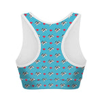 Love French Bulldog Pattern Print Women's Sports Bra