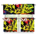 Love NYC Graffiti Print 3 Piece Kitchen Curtains