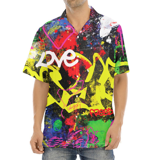 Love NYC Graffiti Print Aloha Shirt