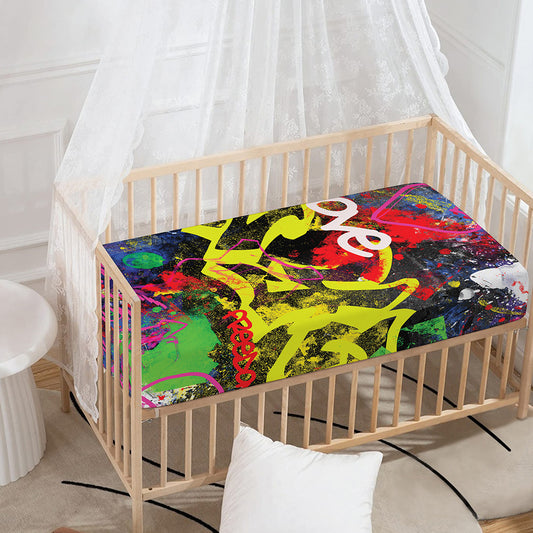 Love NYC Graffiti Print Baby Crib Sheet