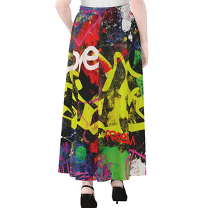 Love NYC Graffiti Print Chiffon Maxi Skirt