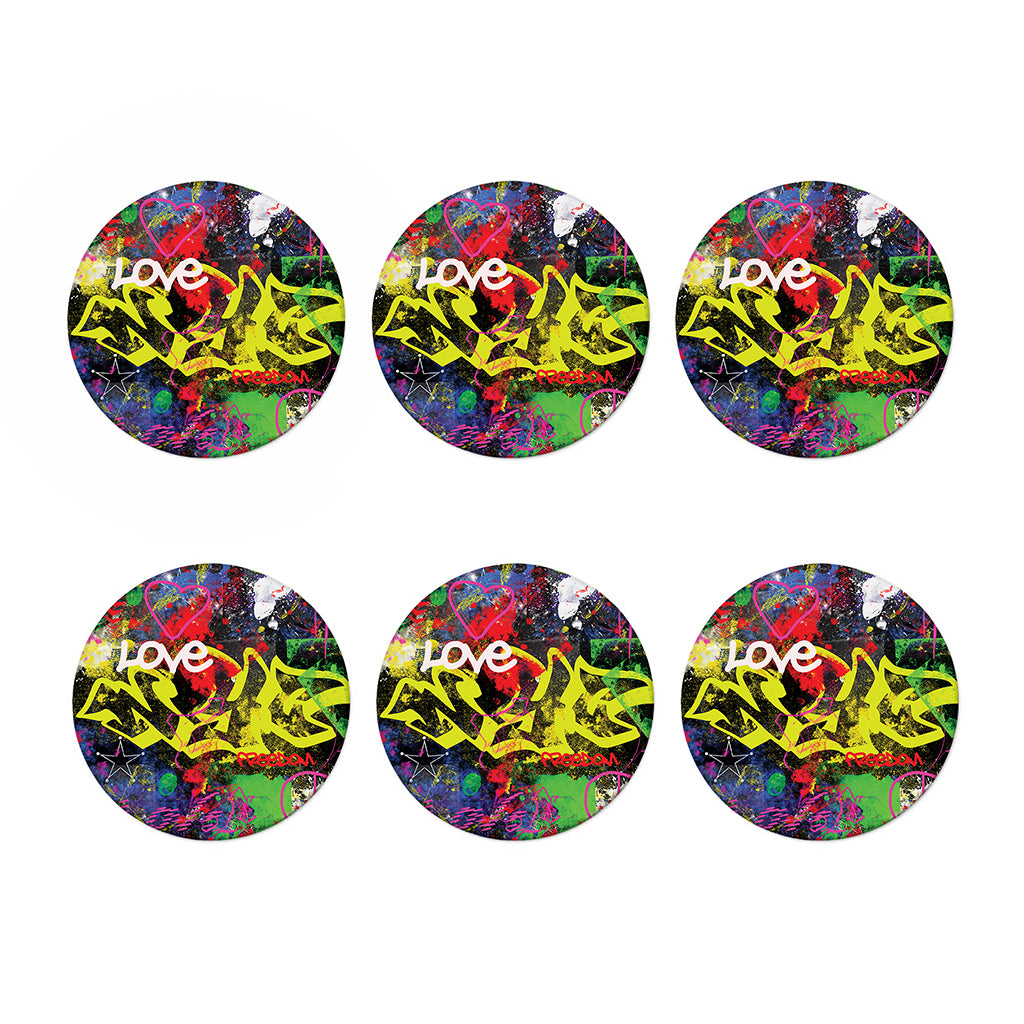 Love NYC Graffiti Print Coaster Set