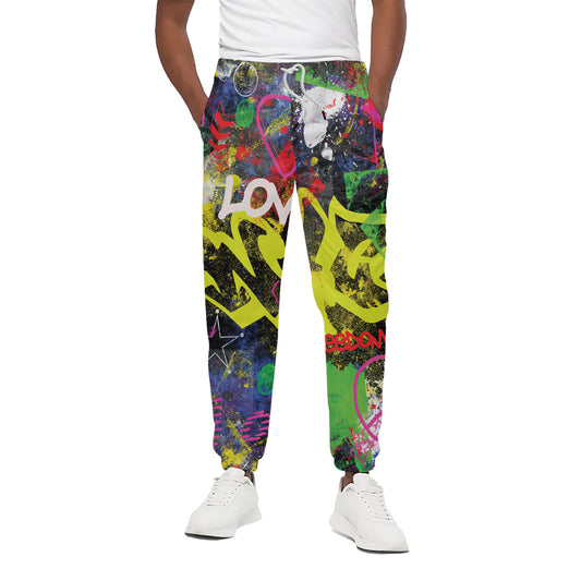 Love NYC Graffiti Print Cotton Pants
