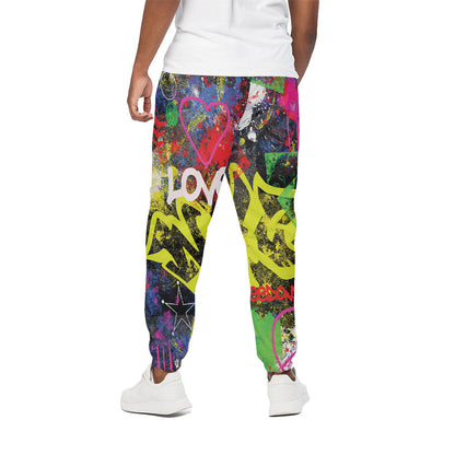 Love NYC Graffiti Print Cotton Pants