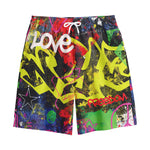 Love NYC Graffiti Print Cotton Shorts