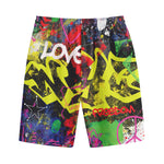 Love NYC Graffiti Print Cotton Shorts