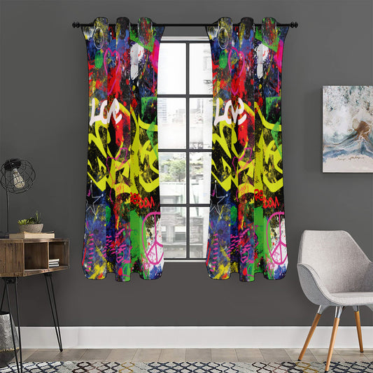 Love NYC Graffiti Print Curtain