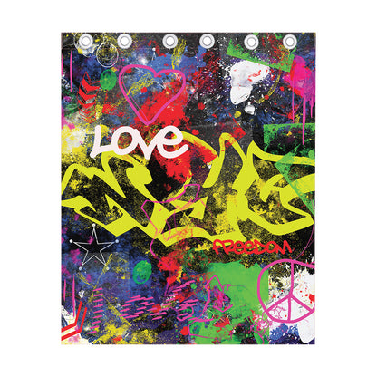 Love NYC Graffiti Print Curtain