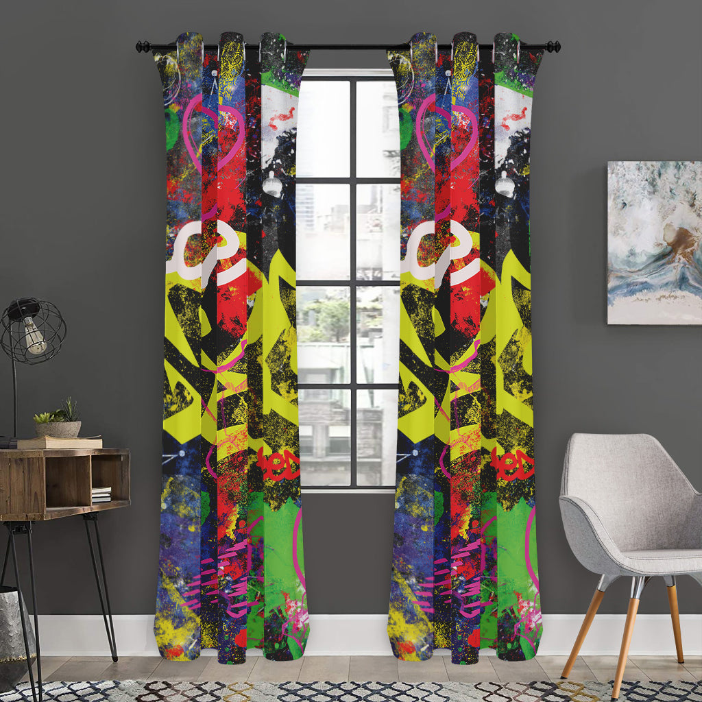 Love NYC Graffiti Print Curtain