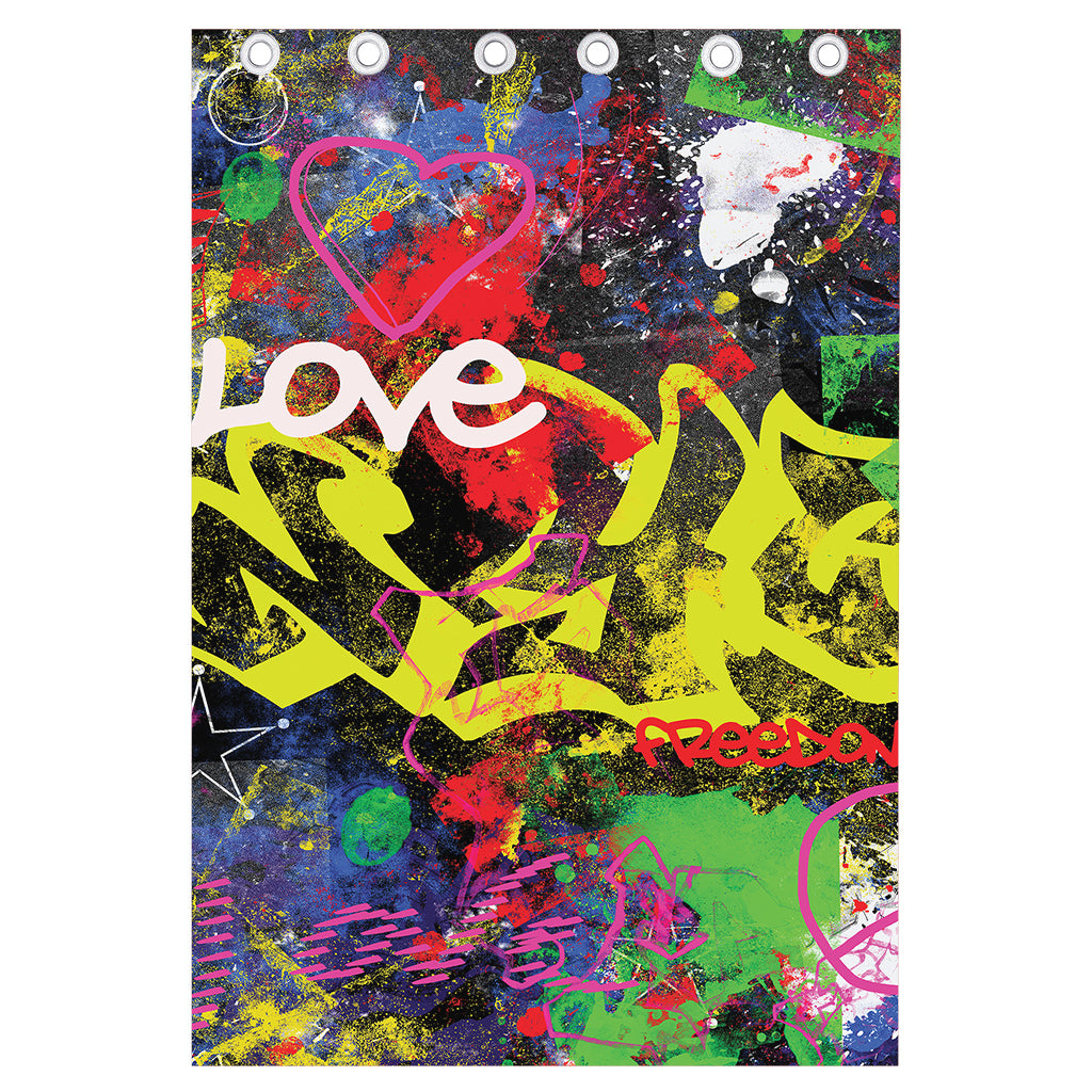 Love NYC Graffiti Print Curtain