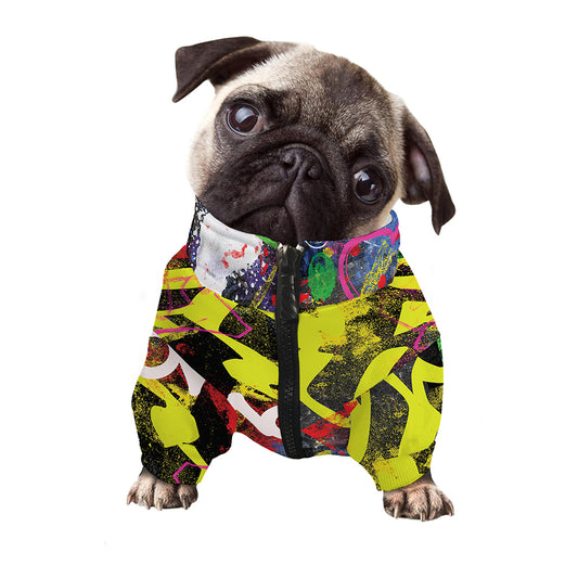 Love NYC Graffiti Print Dog Zip Up Jacket
