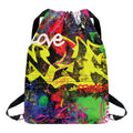 Love NYC Graffiti Print Drawstring Backpack