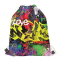 Love NYC Graffiti Print Drawstring Bag
