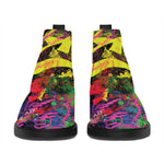 Love NYC Graffiti Print Flat Ankle Boots