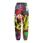 Love NYC Graffiti Print Fleece Lined Knit Pants