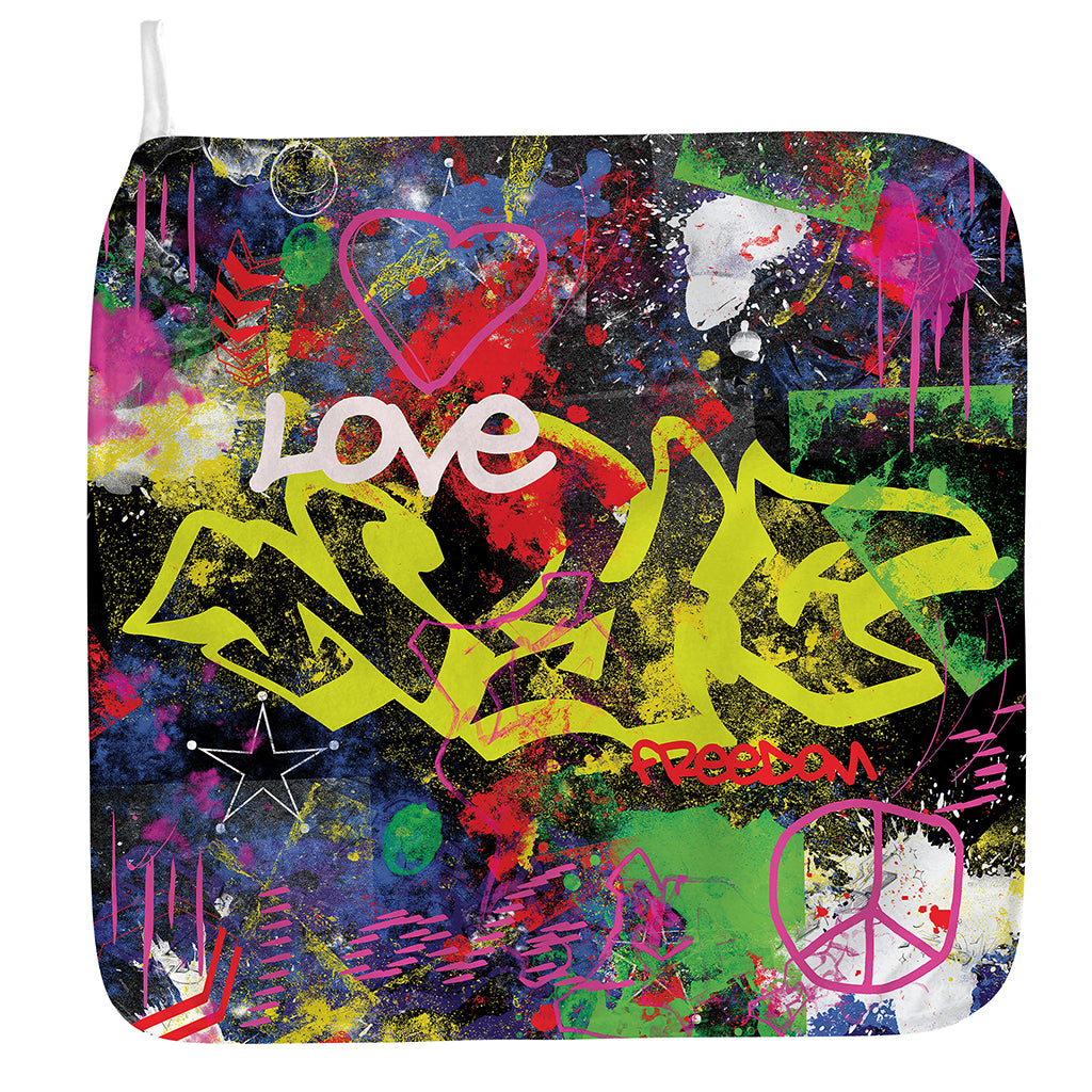 Love NYC Graffiti Print Hand Towel