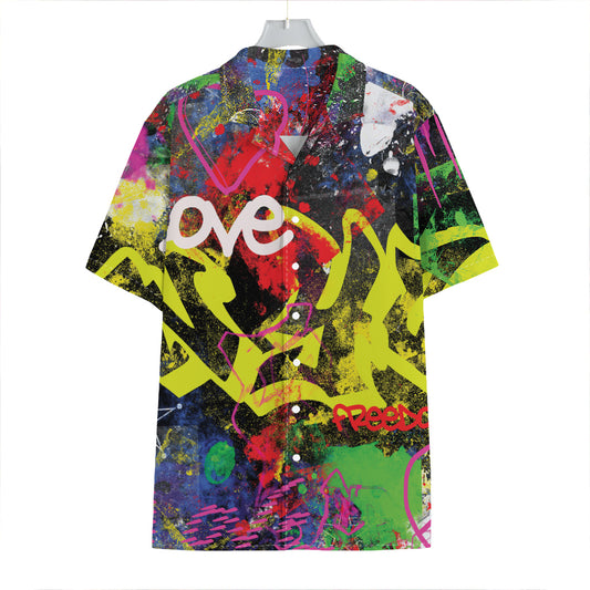 Love NYC Graffiti Print Hawaiian Shirt