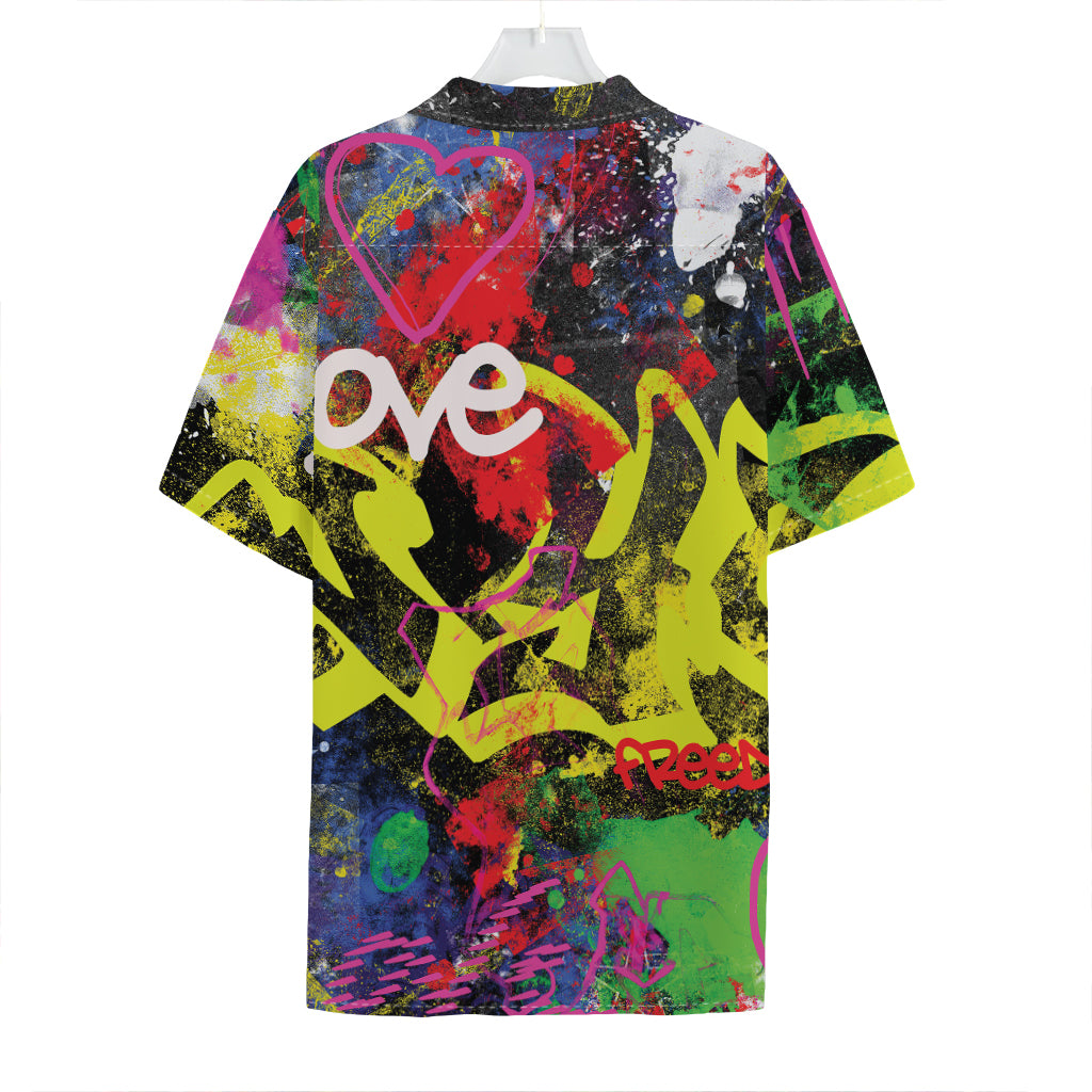 Love NYC Graffiti Print Hawaiian Shirt