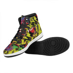 Love NYC Graffiti Print High Top Leather Sneakers