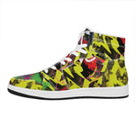 Love NYC Graffiti Print High Top Leather Sneakers