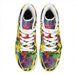 Love NYC Graffiti Print High Top Leather Sneakers