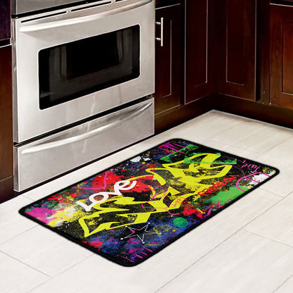 Love NYC Graffiti Print Kitchen Mat