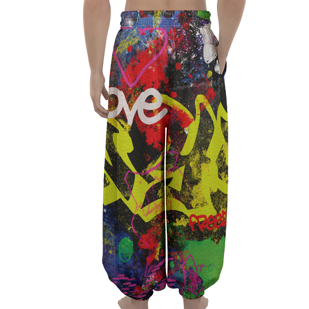 Love NYC Graffiti Print Lantern Pants