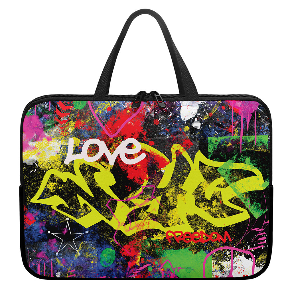 Love NYC Graffiti Print Laptop Sleeve With Handle