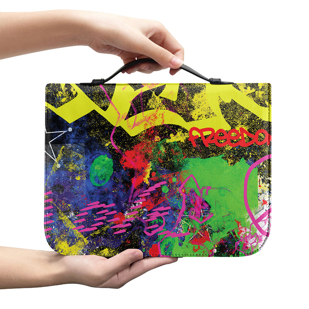 Love NYC Graffiti Print Leather Bible Cover