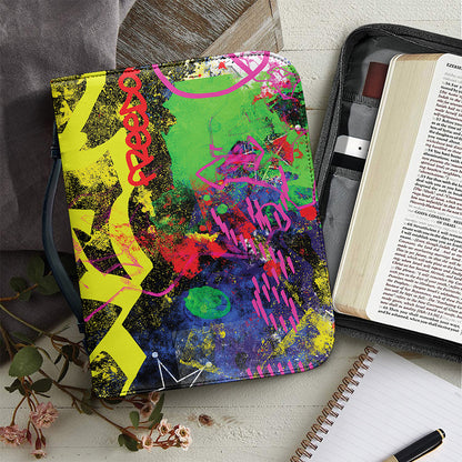 Love NYC Graffiti Print Leather Bible Cover